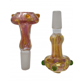 14mm Gold Fumed Art Mushroom Bowl (Pack of 2) [SG3218]