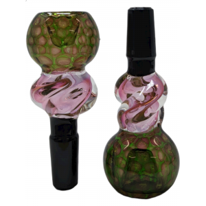 14mm Gold Fumed Art Honeycomb Bowl With Black Tube Joint (Pack of 2) [SG3234]
