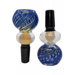 14mm Silver Fumed Art Double Ball Art Bowl (Pack Of 2) [SG3395]