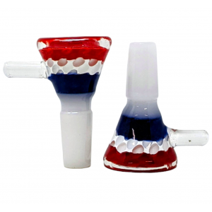 14mm American Red/White/Blue Color Combination HoneyComb Funnel Bowl (Pack Of 2) - [SG4092]