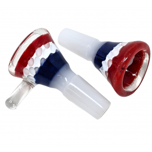 14mm American Red/White/Blue Color Combination HoneyComb Funnel Bowl (Pack Of 2) - [SG4092]