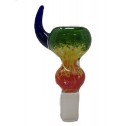 3" Rasta Frit Bowl 14mm Joint Flowing ball in stem Black  Handle [AM375]