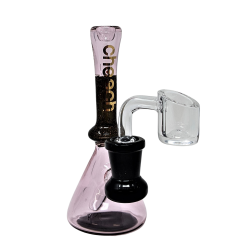 Cheech Glass - 4" Dichro Rig Water Pipe - Pink  [CH-132] 