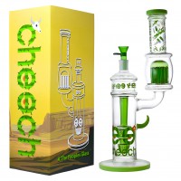 Cheech Glass - 17" New Age Bubbler With side Reinforced Tree Perc Bong