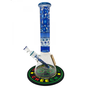 15" Cheech Glass Blue Bubbles Beaker [CHE-112]