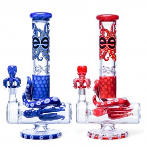 Cheech Glass - 14" Can You Tell We Really Like Octopuses? Incycler Water Pipe - [CHE-OCT]