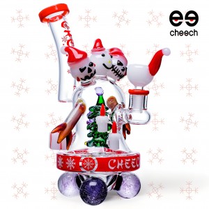 Cheech - 9.5" Frosty Faces, Matrix Perc Christmas Cheer Water Pipe - [CHE-284]