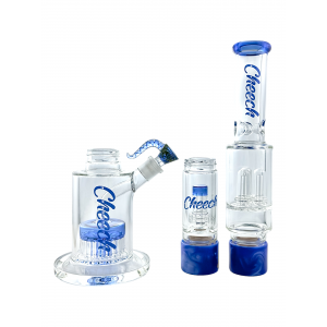 Cheech - 24.5" Detachable Part W/ Multi Percs Water Pipe - Light Blue [CHWP03]