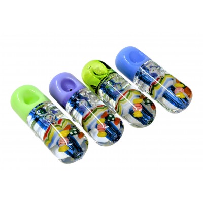 Cheech - 4.3" Freezable Glycerin Filled Earthy Theme Hand Pipe - D1 [GHP672]