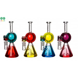 9" Cheech Glass TWO-TONE Glycerin Ball Beaker Water Pipe [HR-GY-122]