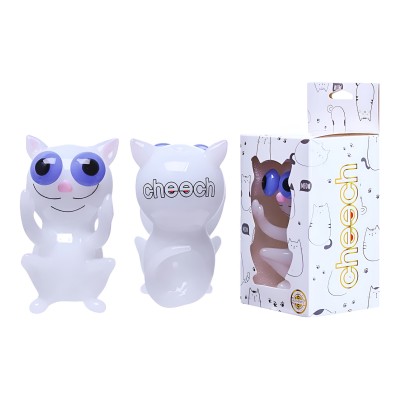 Cheech - 3.5" White Cat Attack Hand Pipe - [PIPE-168]
