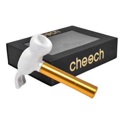 Cheech - Glass Metal Hammer Hand Pipe - Gold [YD-3020]