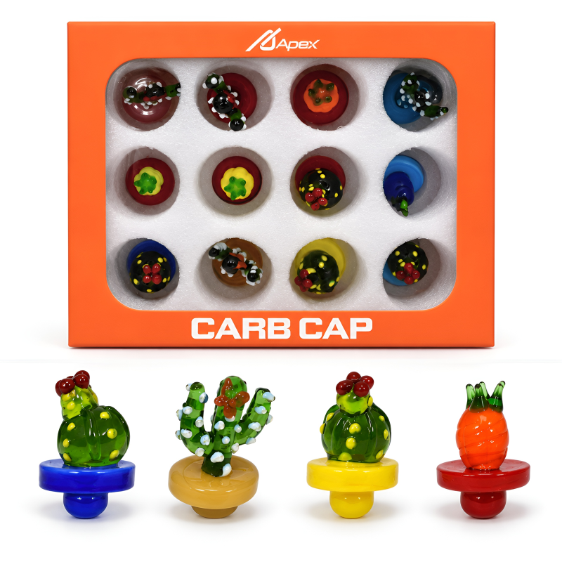 APEX Unique Glass Carb Cap – 12ct Display