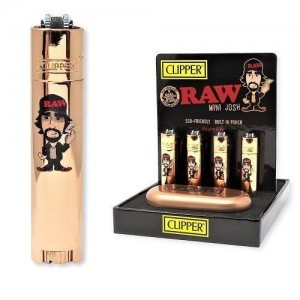 CLIPPER MINI JOSH RAW LIGHTER ROSE GOLD WITH GIFT BOX - DISPLAY OF 12CT