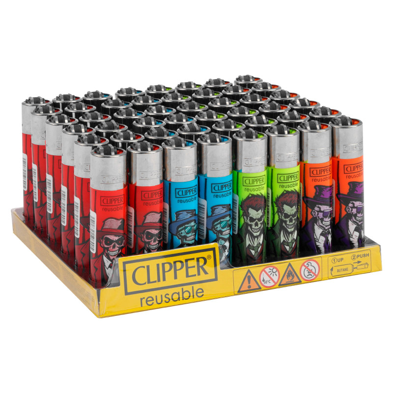 Clipper® Classic Reusable Lighter – 48ct Display – Assorted Designs