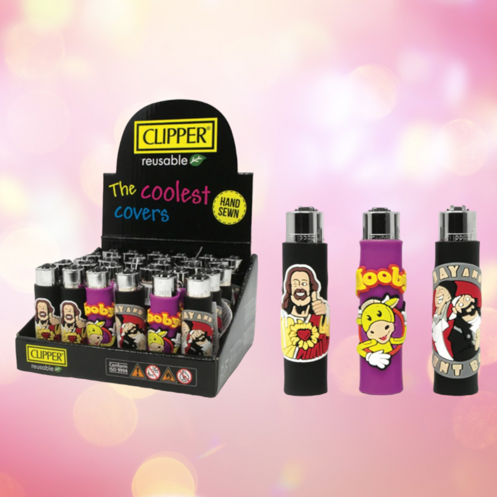 Clipper Lighter Pop Jay & Silent Bob Cover - 30ct Display Clipper Lighter Pop Jay & Silent Bob Cover - 30ct Display