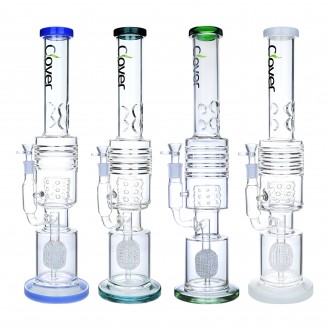 Clover Glass - 19" Multi Chamber Apple Perc Straight Water Pipe - [WPA-272]