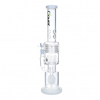 Clover Glass - 19" Multi Chamber Apple Perc Straight Water Pipe - [WPA-272]