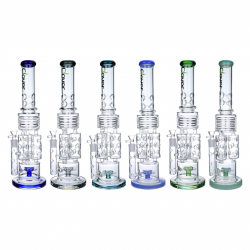 Clover Glass - 19" Swiss Pillars Sprinkler Perc W/ Ice Catcher Water Pipe - [WPA-301]