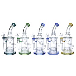 Clover Glass - 10" Dome Recycler Rig Water Pipe [WPD-251]