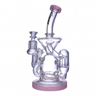 Clover Glass - 10" Dual Showerhead & Inline Perc Recycler Water Pipe - [WPD-304]