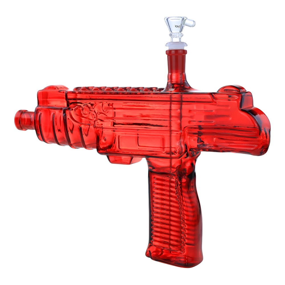 Clover Glass - 10" Heavy Hitter Machine Gun Water Pipe - Bold Machine Gun Design with Smooth Filtration