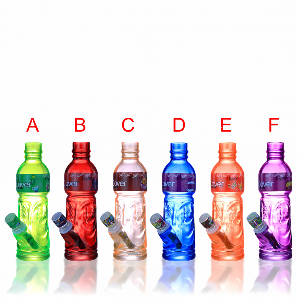 Clover Glass 9.5" Sip & Rip Bottle Water Pipe Clover Glass - 9.5" Sip & Rip Bottle Water Pipe