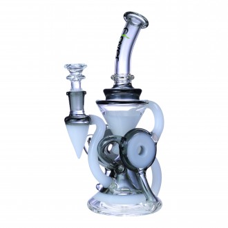 Clover Glass - 9" Sandtimer Donut Recycler Water Pipe - [WPD-420]