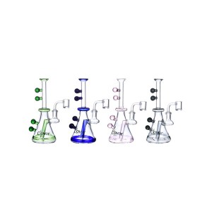 Clover Glass - 7.5" Colored Ball Mini Rig Water Pipe 14Female [WPE-438]