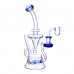 Clover Glass - 8.5" Funnel Style Inline Perc Recycler Water Pipe Clover Glass 8.5 Inch Funnel Style Inline Perc Recycler Water Pipe