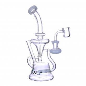 Clover Glass - 8.5" Funnel Style Inline Perc Recycler Water Pipe - [WPE-439]
