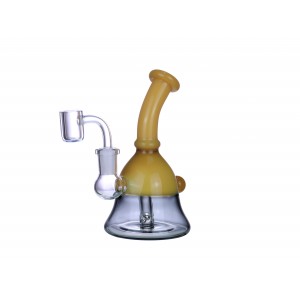 6.1" Clover Glass Bent Neck Beaker Water Pipe [WPE-586]