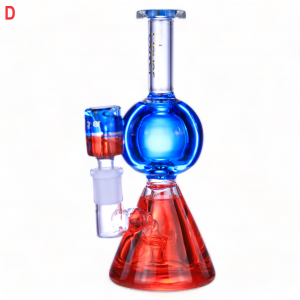 Clover Glass - 8" TWO-TONE Glycerin Ball Beaker Water Pipe [WPE-685]