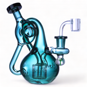 Clover Glass - 6" Glass Twists, Pot Silhouette W/ Sprinkler Perc Water Pipe [WPE-707]