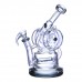Clover Glass 8.5 Inch Dual Wheel Loop Inline Perc Recycler Water Pipe