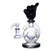 Clover Glass - 9" Unique Hand Gesture Globe Perc Water Pipe Clover Glass - 9" Unique Hand Gesture Globe Perc Water Pipe