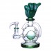 Clover Glass - 9" Unique Hand Gesture Globe Perc Water Pipe Clover Glass - 9" Unique Hand Gesture Globe Perc Water Pipe