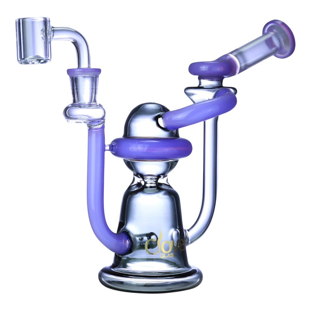 7.5" Space-Themed Galactic Recycler – Clover Glass Bong Clover Glass 7.5-Inch Galactic Recycler Water Pipe – Space Theme