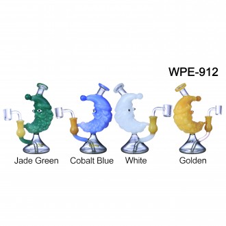 Clover Glass - 7.5" Crescent Santa Beaker Base Dab Rig - [WPE-912]