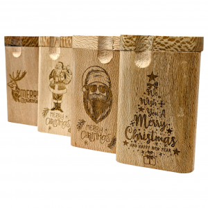 3" Dugouts Engraved with Merry Christmas Magic - 4ct Pack