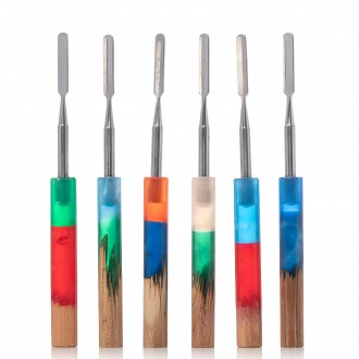 Dogg Lbs - Everyday Resin Wood Handle Stainless Steel Dabber - 12ct Jar