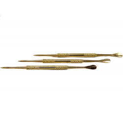 Wax Dab Tool w/o Silicone Tips Flat Head Spoon & Arrow Head (Pack of 2) [ST024-GOLD] 