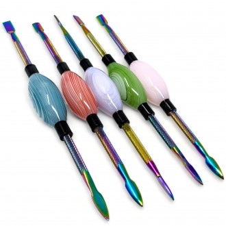 Metal Dabber W/ Jewel-Rock Glass Holder - [SG1713]