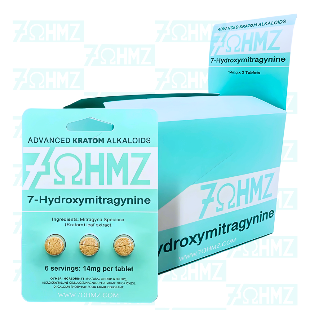 7-Ohmz Instant Release Kratom Extract Terponide Indole Alkaloid Tablets