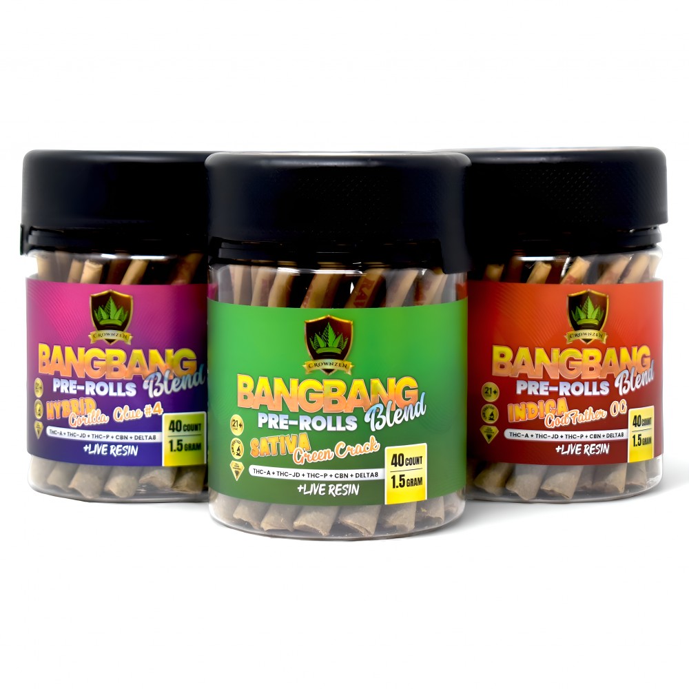 Shop Crownzen Bangbang 1.5GM THCA Blend Pre Rolls - 40ct Jar at Skygate Wholesale Crownzen Bangbang 1.5GM Blend Pre Rolls THCA Blend in 40ct Jar