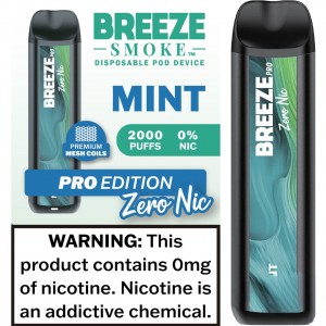 Breeze Smoke Pro Edition 6ml 2000 PF Zero Nicotine Disposable - 10ct Display
