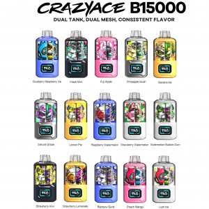 CrazyAce 15000 Puffs 2 x 10ML Dual Tank & Mesh 900mAh Prefilled Nicotine Salt Disposable - 10ct Display*