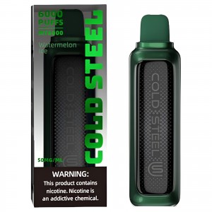 Cold Steel 6000PF 50ml 5%NIC Disposable Vape w/ Mesh Coil MT6000 - 10ct Display