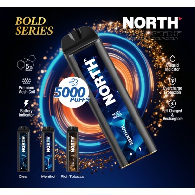 North 5000 Puffs Bold Series Disposable Vape - 5ct Display*