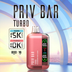 PRIV BAR TURBO by SMOK 15000 Puffs 16ML w/ LED Screen Disposable Vape - 5ct Display*